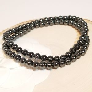 NEW Stainless Steel Stretch Bracelets 2 pcs sets x 3. 2 gunmetal+1 silver